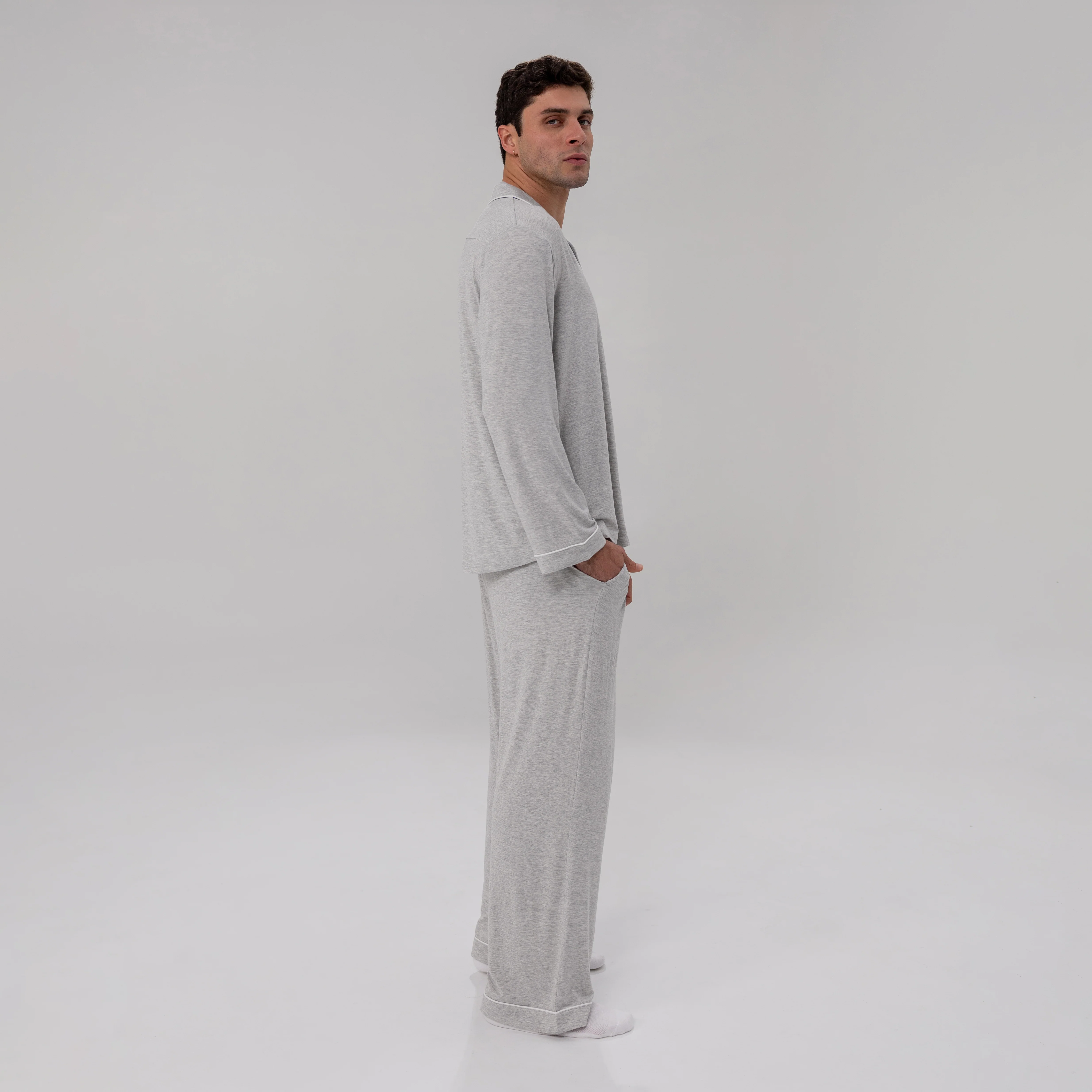 Men's Luxe Bamboo Long PJ Set - Image 5